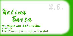 melina barta business card